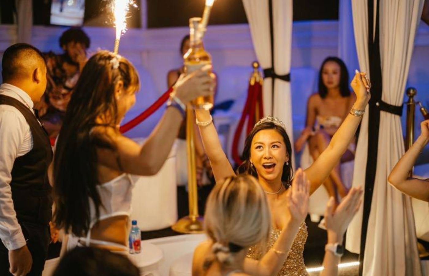 VIP booth with bottle service at Splash Cabo